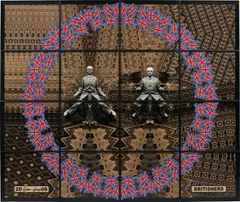Gilbert&George, Britishers, 2008, hand dyed gelatin silver print, in artist’s metal frames, in 16 parts