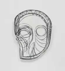 Untitled by Thomas Houseago, 2010, charcoal on Tuf-Cal and hemp with iron rebar, sold Oct 2019