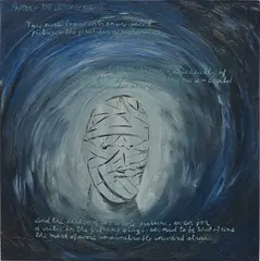 Untitled by Raymond Pettibon, 1991, oil on board, sold Oct 2019