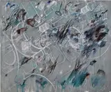 Konstantino Dregos, Lapsus 38, 2014, oil, acrylic, encaustic and charcoal on canvas