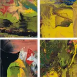 Four works: (i) Flow (P4); (ii) Flow (P5); (iii) Flow (P6); (iv) Flow (P7) by Gerhard Richter, 2014, chromogenic print, flush-mounted to aluminium, sold Oct 2019
