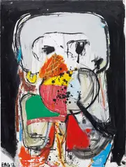 Eddie Martinez, Untitled, 2012, oil and enamel paint on panel