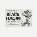 Black Flag at the Santa Monica Civic / June 11th flyer by Raymond Pettibon, Black Flag, Misfits, Vandals, 1983, offset print, sold Jun 2025