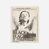 Black Flag at 5679 Hollister Hateful Whore / Fri. Mar. 5 by Raymond Pettibon, Black Flag, Adolescents, channel3, Overkill, 1982, offset print, sold Jun 2025