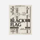 Black Flag at S.I.R. / Sat. Nov. 27 1982 flyer by Raymond Pettibon, Black Flag, Doa, Descendents, 1982, offset print, sold Jun 2025