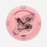 Robert Crumb and Raffaella Piccolo, Untitled (clock), 2009, hand-painted glass