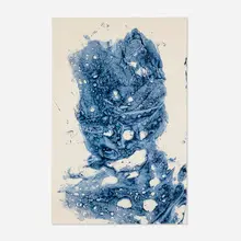 William S. Burroughs, Blue Muny, c. 1990, acrylic on paper