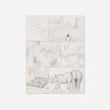 Jim Shaw, Dream Drawing (I was looking for a place to masturbate...), 1994, pencil on paper