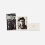 Honey Harlow, Lipstick print, postcard and Honey: The Life and Loves of Lenny's Shady Lady (1st edition), c. 1978, lipstick print on paper; postcard; bound printed paper