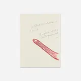 Raymond Pettibon, "He thrust the whole…", graphite and gouache on printed paper (double-sided)