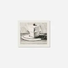 Lemon Meringue (from the Delights portfolio) by Wayne Thiebaud, 1964, etching and drypoint, sold May 2025