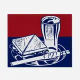 Roy Lichtenstein, Sandwich and Soda (from the X + X (Ten Works by Ten Painters) portfolio), 1964, screenprint in colors on polystyrene