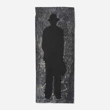 Jonathan Borofsky, Man with a Briefcase (A), 1991, woodcut in colors on handmade paper with collage