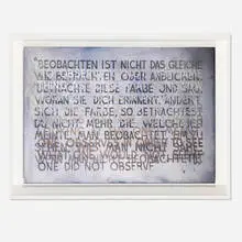 Mel Bochner, If the Colour Changes…, 2018, etched and silvered glass in artist's frame
