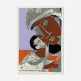 Romare Bearden, Mother & Child, screenprint in colors