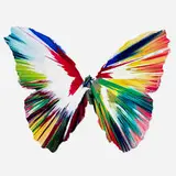 Butterfly Spin Painting by Damien Hirst, 2009, acrylic on paper, sold Dec 2025
