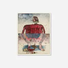 Fuck Face I (from the Exquisite Corpse portfolio) by Jake and Dinos Chapman, 2000, etching and watercolor on paper, sold Dec 2025