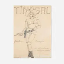 TIN GAL by Jasper Johns, 1976, graphite on paper, sold Dec 2025