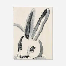 Rabbit by Hunt Slonem, 2009, oil on wood panel, sold Dec 2025