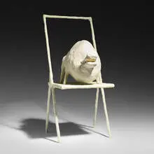Sam Anderson, Invitation to Sit, 2017, wood, epoxy and papier-mâché