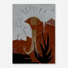 Tjorg Douglas Beer, Auge/Baum, 2006, paint and duct tape on canvas board