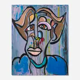 Andres Valencia, Untitled, 2020, acrylic and oil pastel on canvas