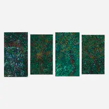 Llewellyn Xavier, Flowering Trees of the Rainforest (four works from the Rainforest series), c. 2003, watercolor on Arches