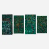 Llewellyn Xavier, Flowering Trees of the Rainforest (four works from the Rainforest series), c. 2003, watercolor on Arches