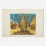 Luigi Zuccheri, La civetta, mixed media on paper
