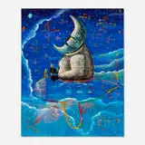 Alejandro Colunga, La luna en avion (Moon in Airplane), 1988, oil on linen