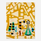 Farah Atassi, Green Guitar, 2017, oil on canvas