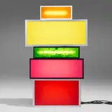 David Batchelor, Light Box, found steel and aluminium lightboxes, found steel supports, acrylic sheet, fluorescent light, cable, plugs and plugboards