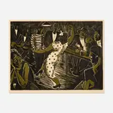Mildred Rackley, Flamenco, c. 1938, woodcut in colors