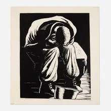 William E. Smith, War Fatigue, 1946, linocut