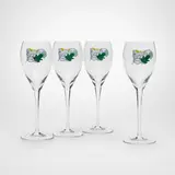 Roy Lichtenstein, Taittinger Collection champagne flutes, set of four, 1985, screenprinted glass