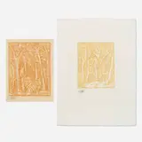 Aristide Maillol, Two works from the Les géorgiques portfolio, 1950, woodcut