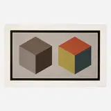 Sol LeWitt, Double Cubes in Grays and Colors Superimposed, 1989, screenprint in colors