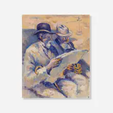 Harry Zitter, Two Senior Citizens, 1973, oil on canvas board