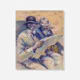 Harry Zitter, Two Senior Citizens, 1973, oil on canvas board