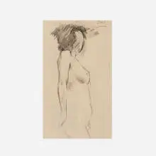 Arthur Beecher Carles, Figure Study, graphite on paper