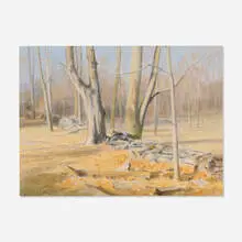 Alexander Farnham, Stone Wall, oil on canvas board