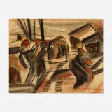 Joseph Meierhans, Figures, charcoal and conté crayon on paper