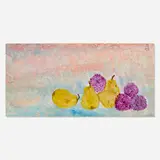 Alice Musicant, Pears and Purple Asters, acrylic on board
