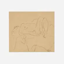 Earl Horter, Female Nude Study, pastel on paper
