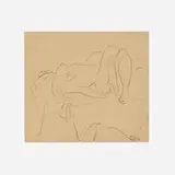 Earl Horter, Female Nude Study, pastel on paper