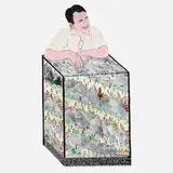 Howard Finster, Howard Behind the Desk of Visions, Pastor of Silver Hill Baptist Church, 1980, paint and ink on incised wood