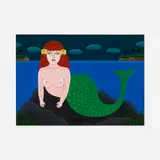 Shigeo Okumura, Mermaid, oil on board
