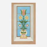 Richard Peter Hoffman, Flower Pot, 1960, mixed media on paper