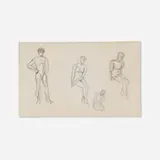 Figure Studies by Henri de Toulouse-Lautrec, graphite on paper, sold Feb 2024