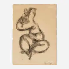 Chaim Gross, Untitled, graphite and charcoal on paper